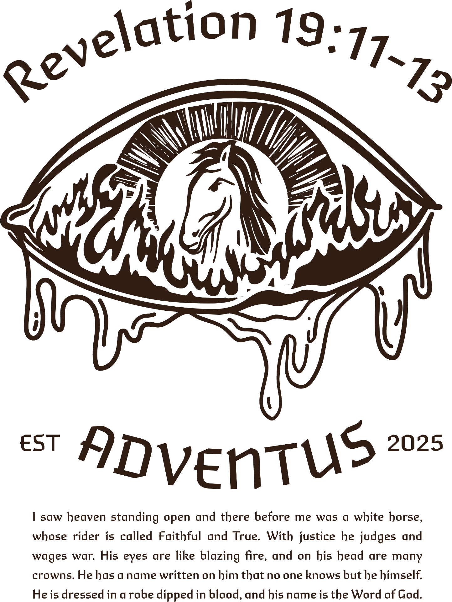 Adventus eye mark with Revelation 19:11–13